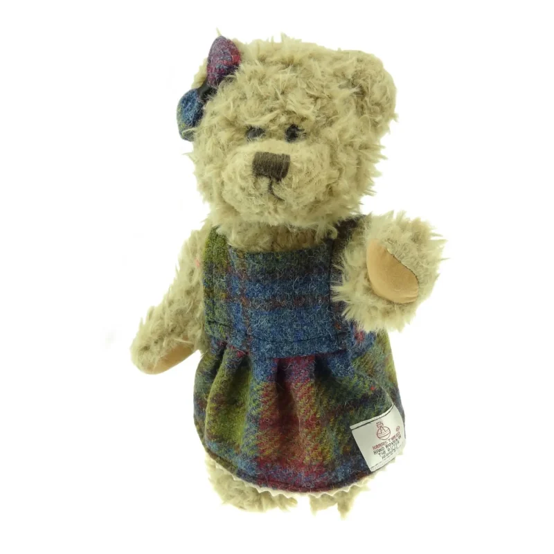 harris tweed girl bear multi color tartan