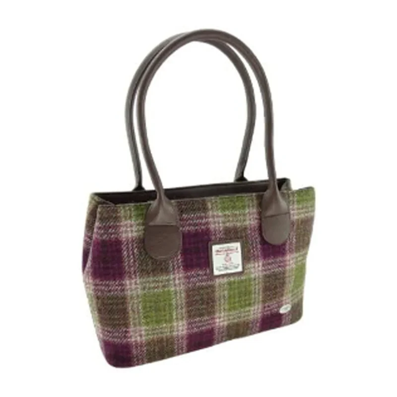 harris tweed heather check handbag