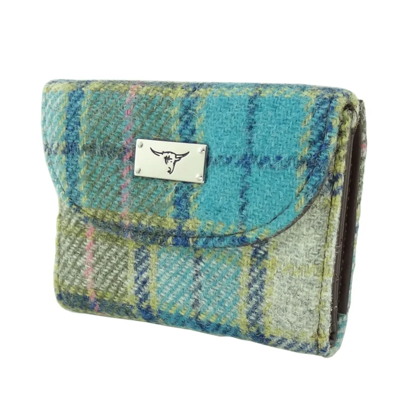 harris tweed jura grey black wallet