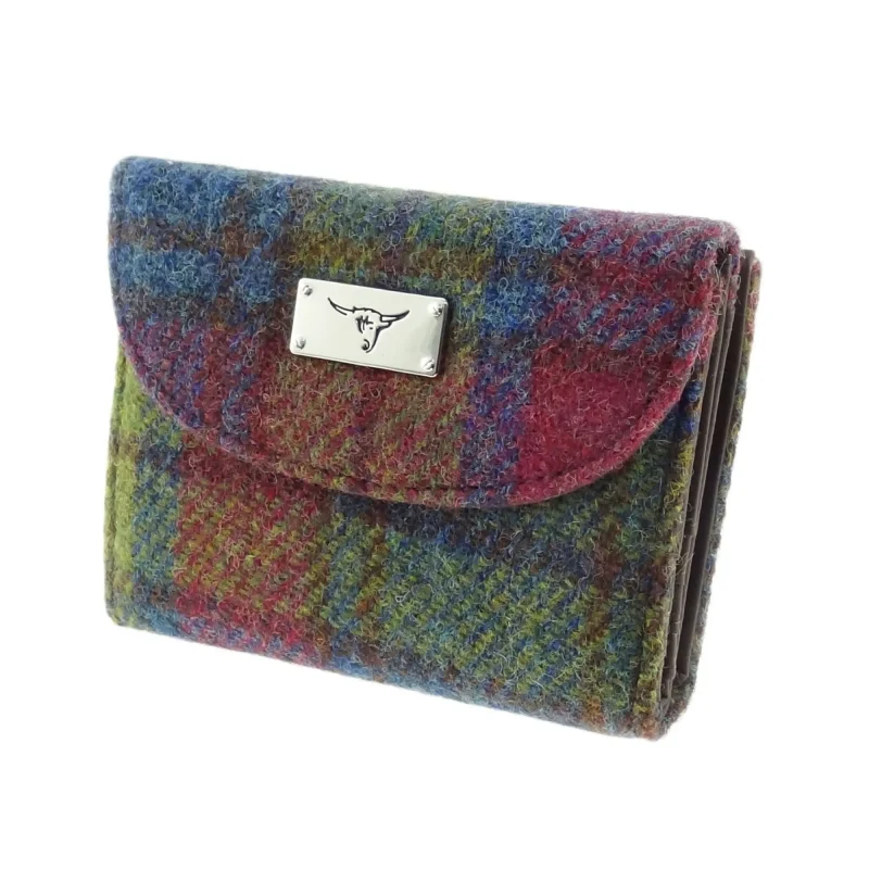 harris tweed jura wallet multicolor tartan