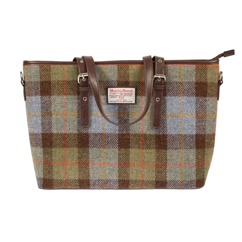 harris tweed macleod tartan tote bag