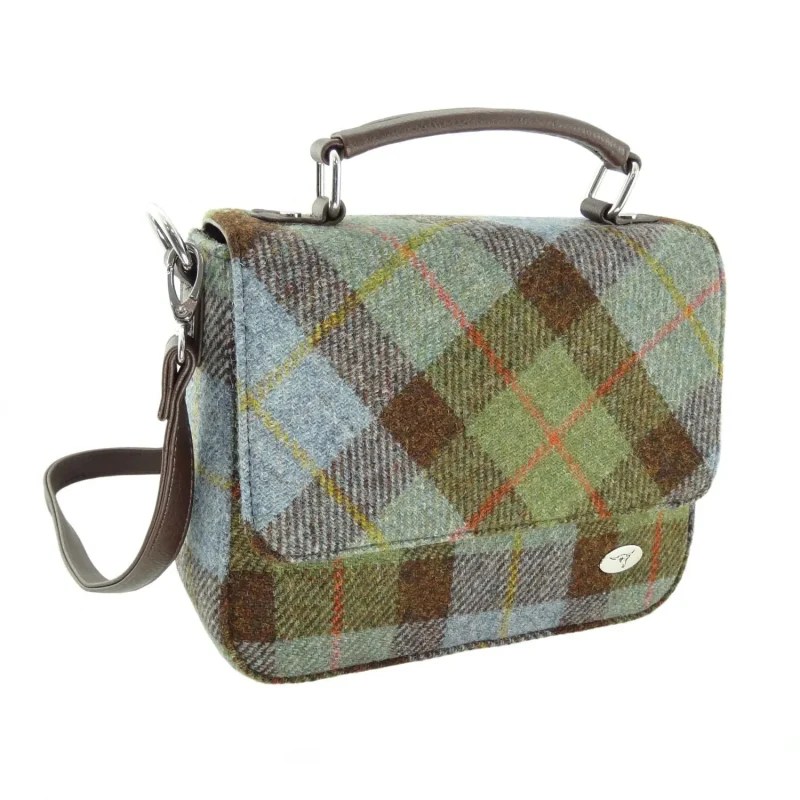 harris tweed thurso tartan square bag