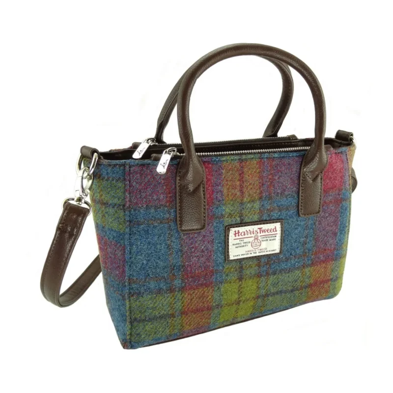 harris tweed women s small multi color tartan tote