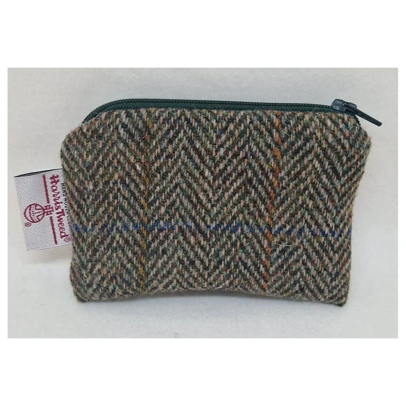 harris tweed zip coin purse multicolor