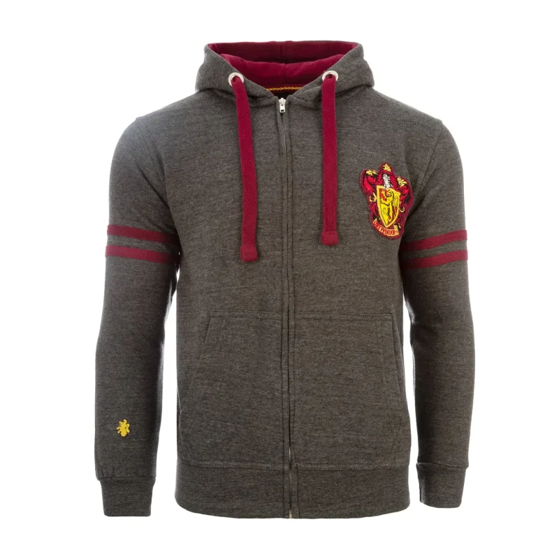 harry potter gryffindor crest zip hoodie