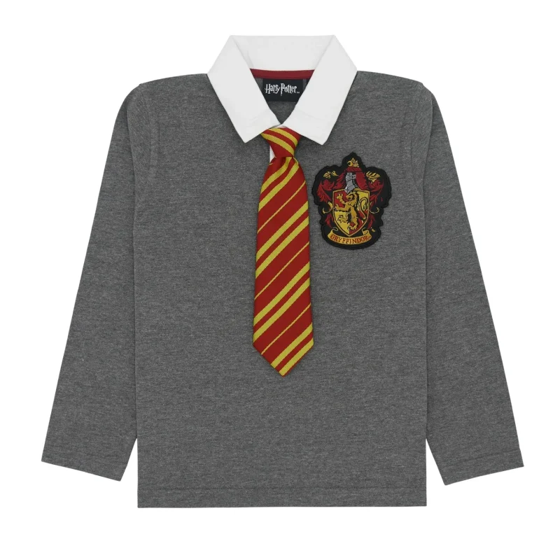 harry potter gryffindor grey marl sweater set tie