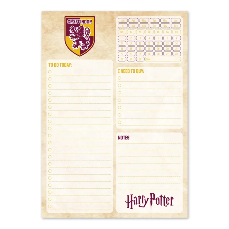 harry potter gryffindor notepad