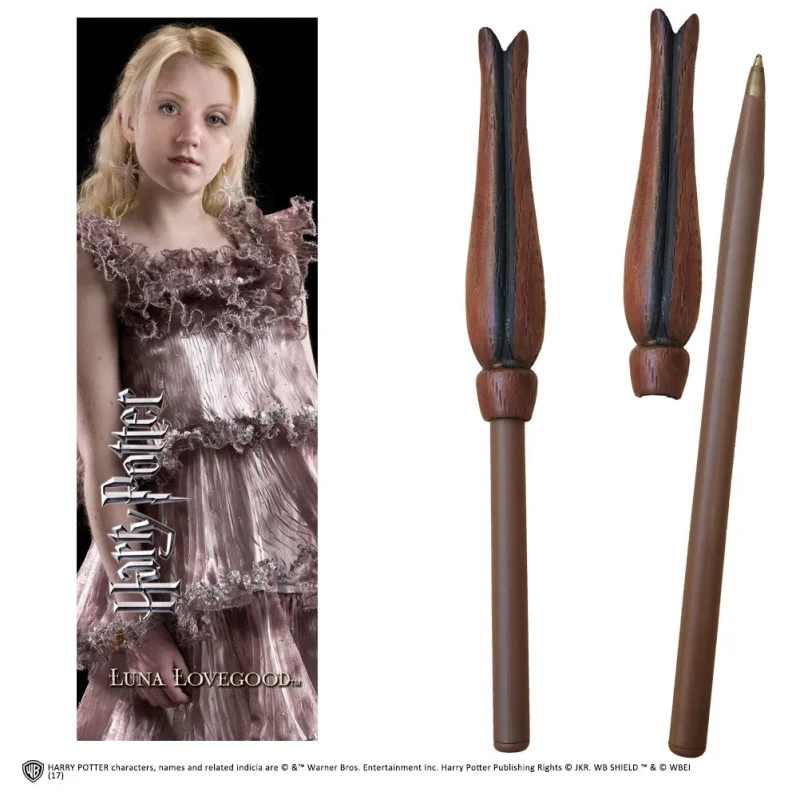 harry potter luna wand pen bookmark set