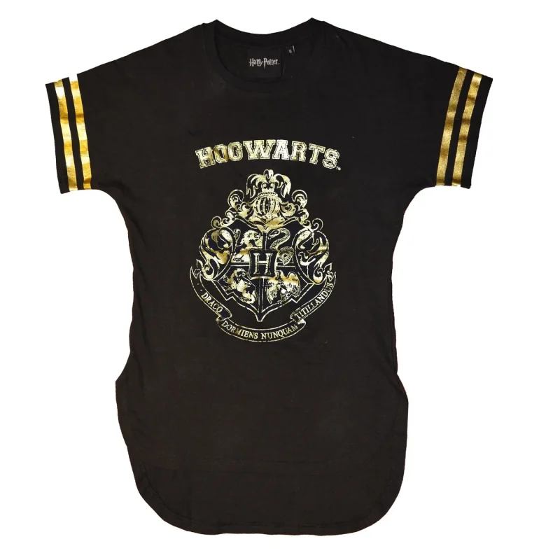 harry potter women s hogwarts gold foil print t shirt