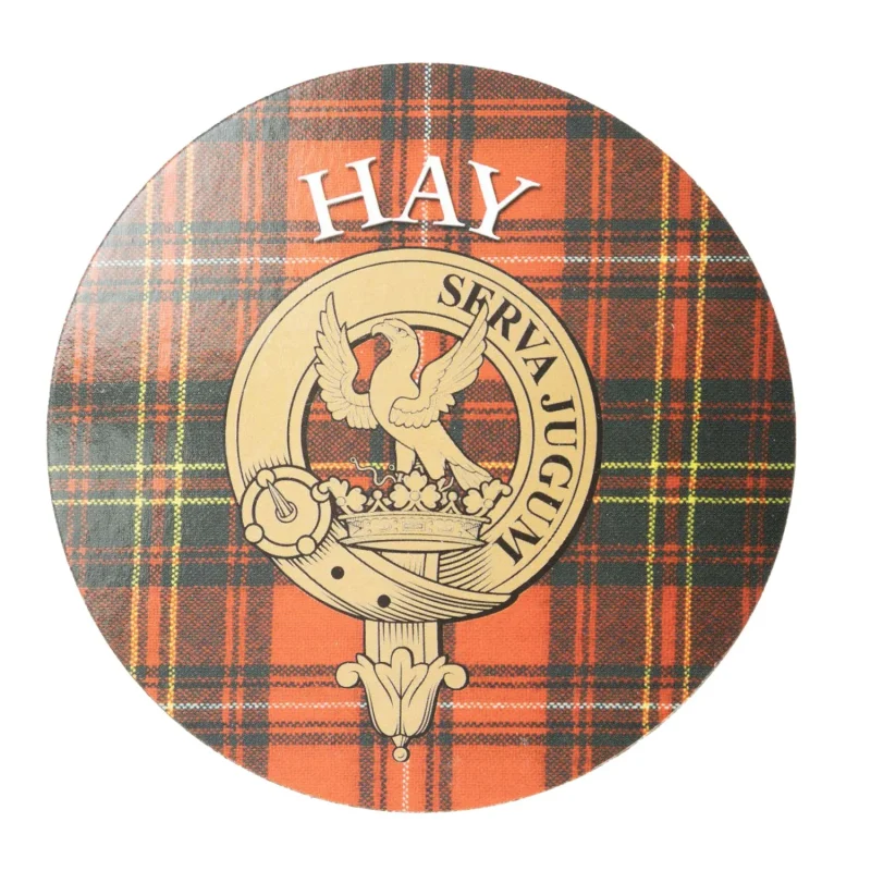 hay clan family round cork coasters personalized