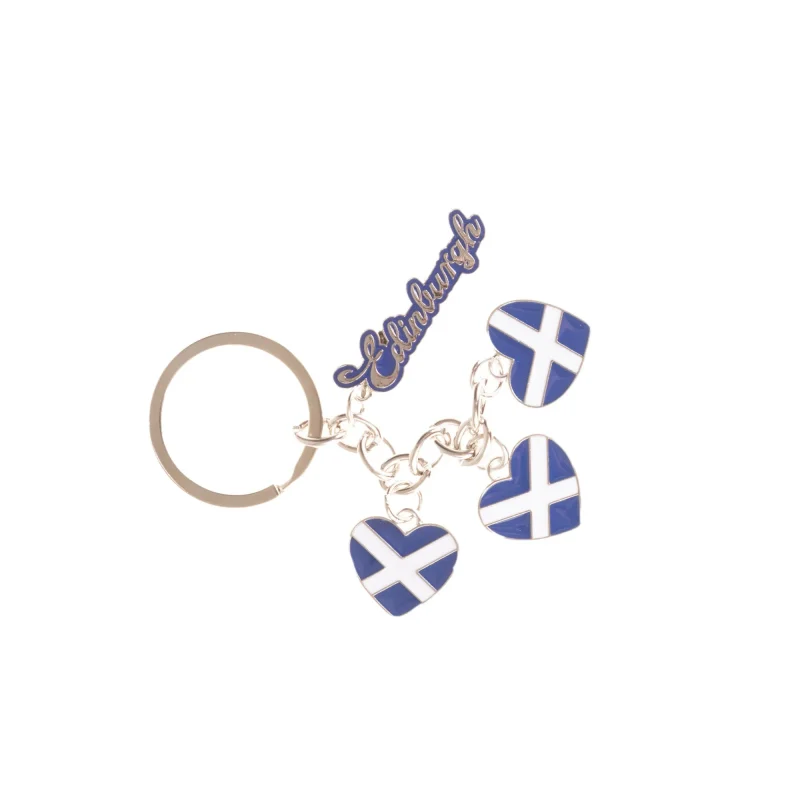 heart keyring with saltire design