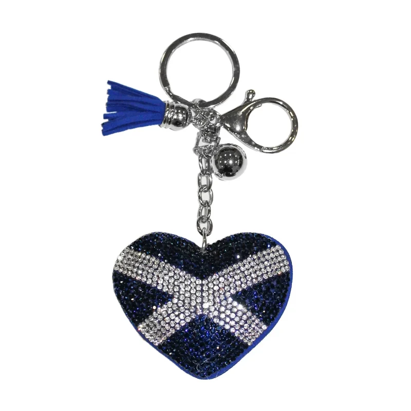 heart shaped diamante keyring