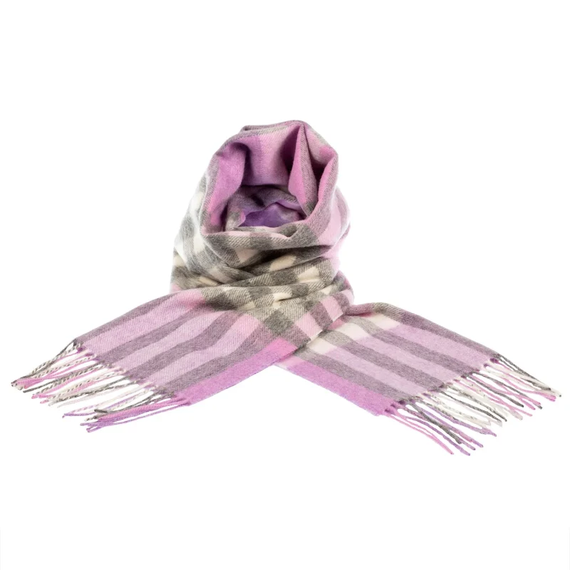 heather tartan cashmere scarf 90 10 blend