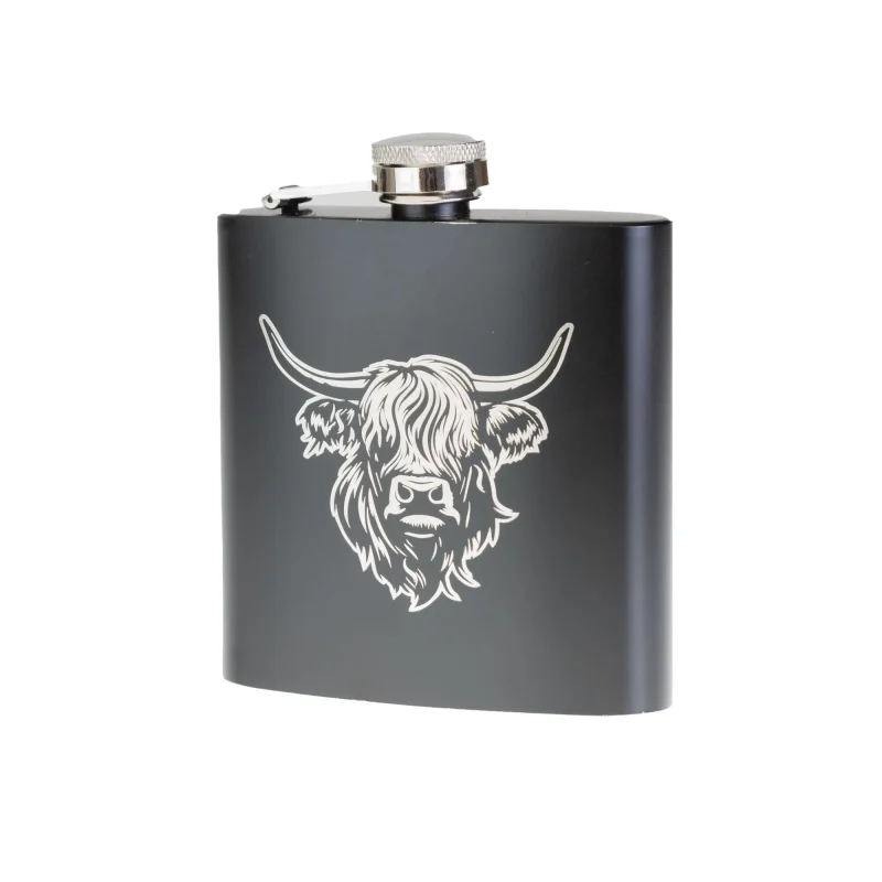 heilan coo engraved laser hip flask