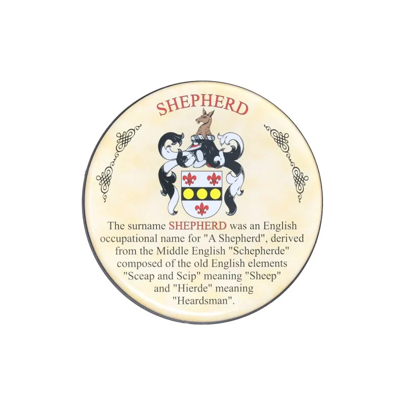 heraldic shepherd design coasters