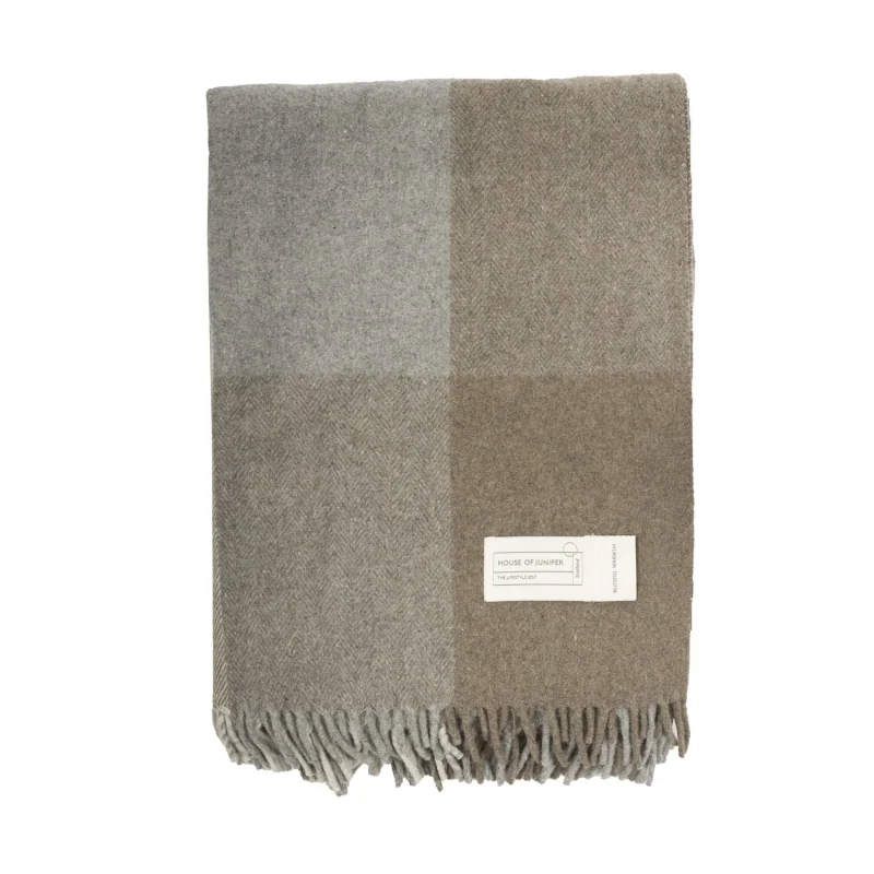 herringbone grey ochre knee blanket