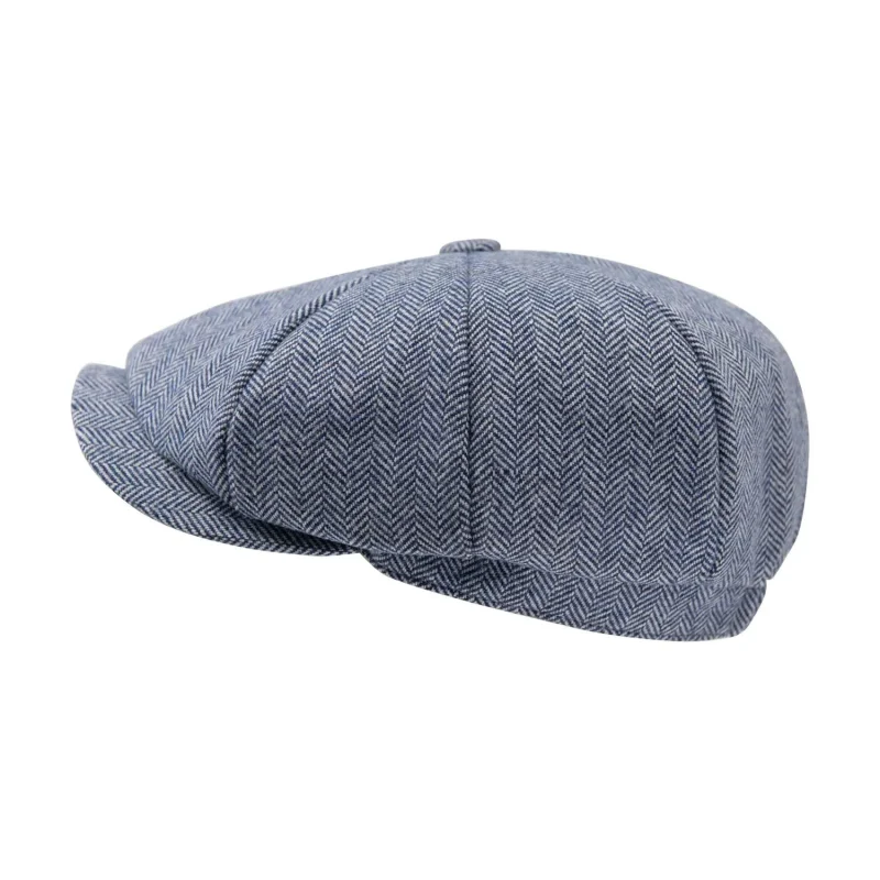 herringbone newsboy cap