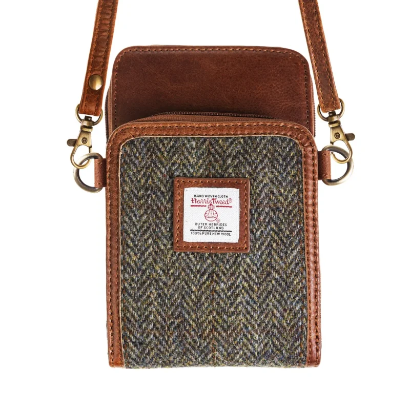 herringbone tan crossbody travel bag