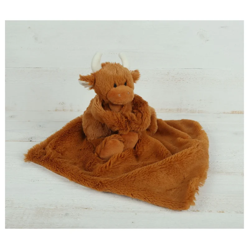 highland coo brown soother toy