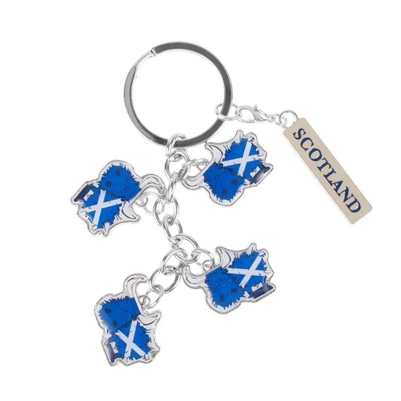 highland coo cow charm keyring