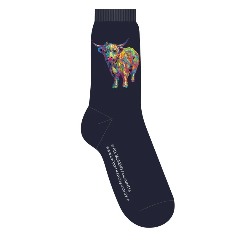 highland cow crew socks for women men