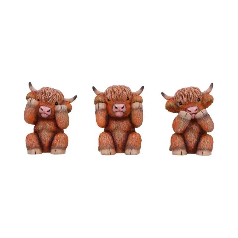 highland cow figurines 9 6cm set of 3