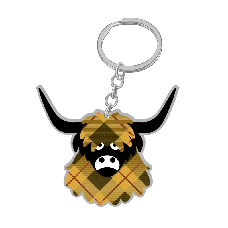 highland cow keychain