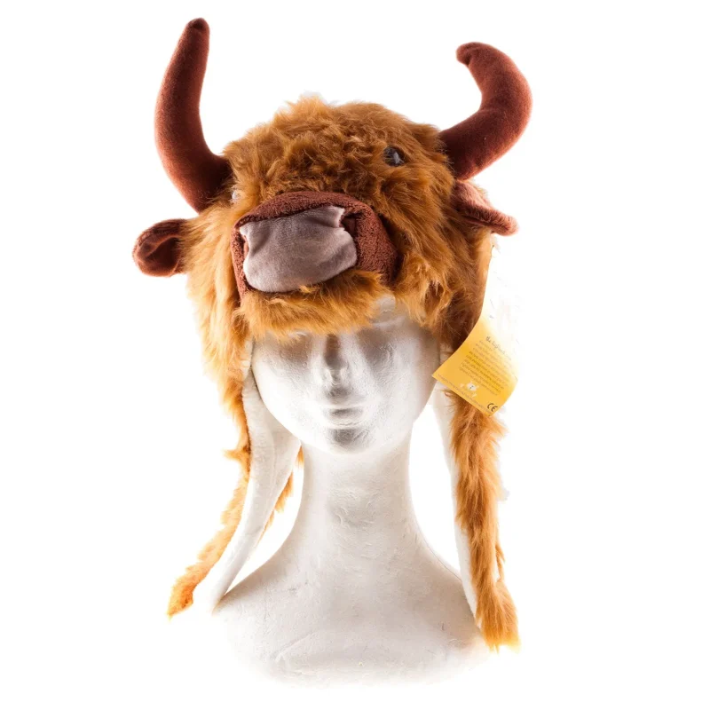 highland cow knit hat for adults