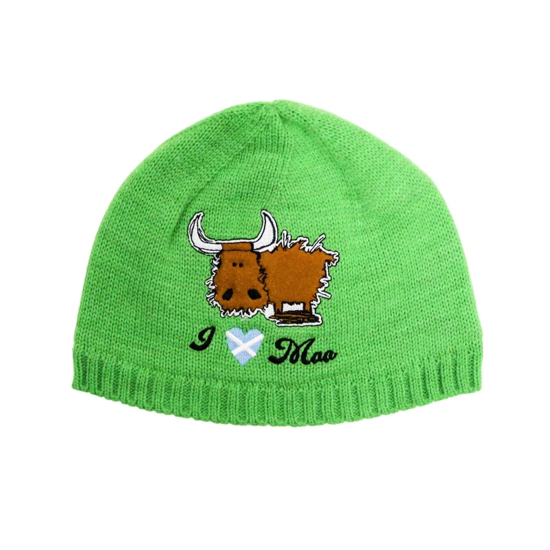 highland cow knit kids beanie hat