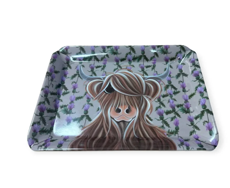 highland cow miss thistle snack tray