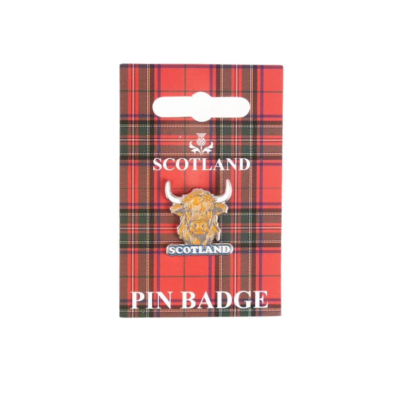 highland cow pin badges