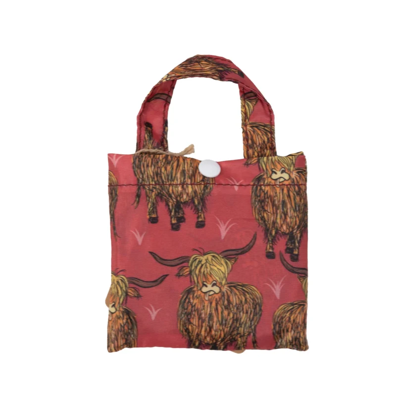 highland cow red shopper tote