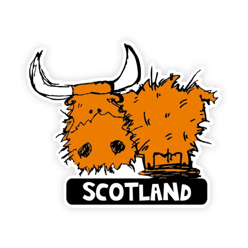 highland cow scotland vinyl decal