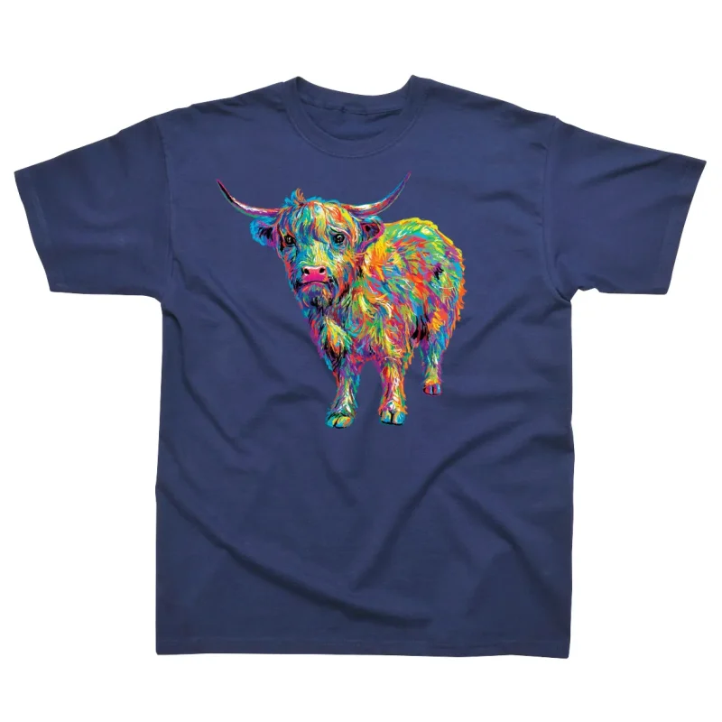 highland cow spike adult t shirt