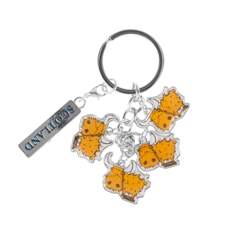 highland cow toffee keyring charm