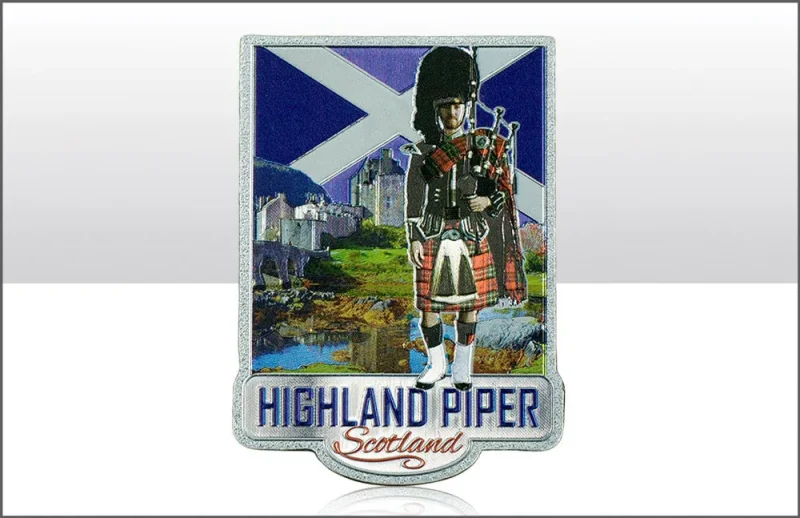 highland piper premium foil magnet