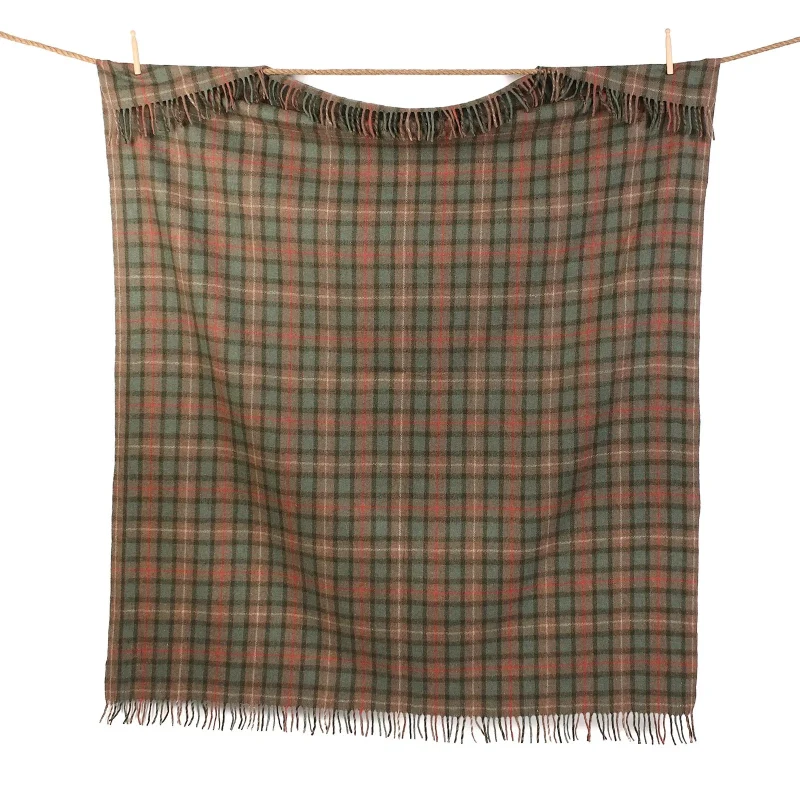 highland wool blend tartan throw blanket fraser hunting weathered