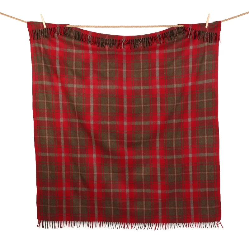 highland wool tartan throw blanket extra warm dark maple