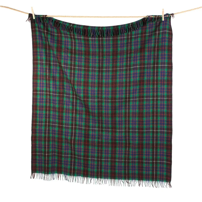 highland wool tartan throw blanket fraser hunting