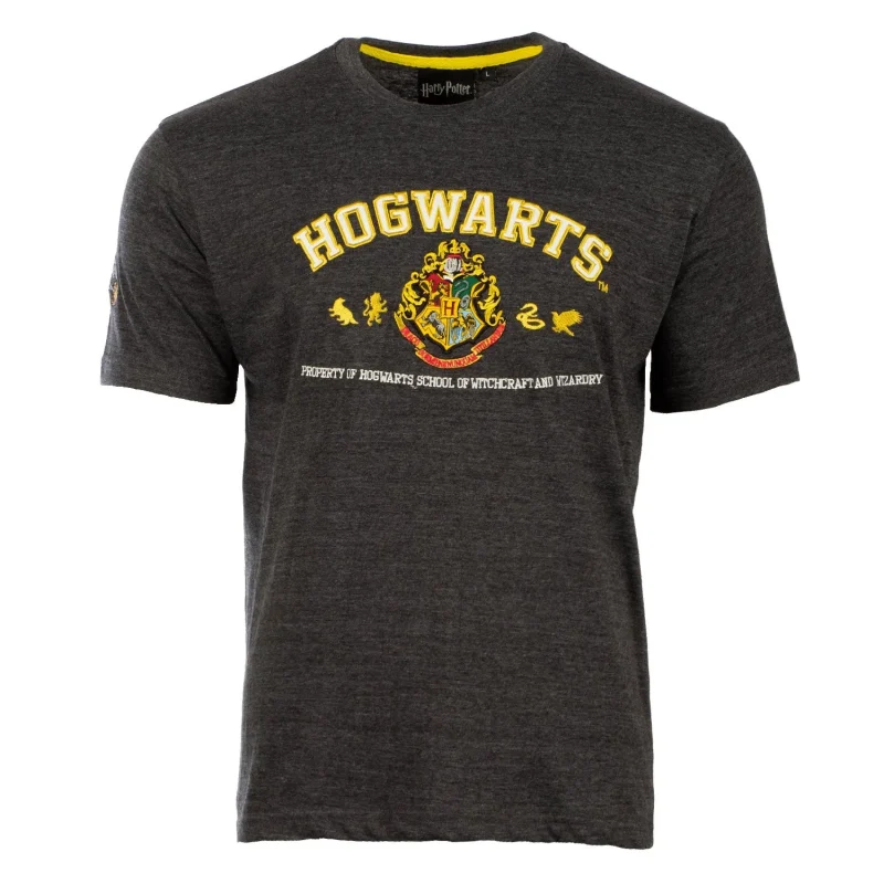 hogwarts quidditch harry potter t shirt charcoal white