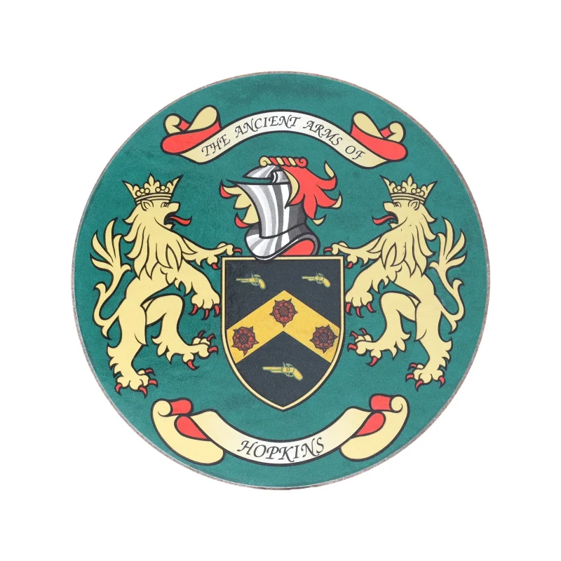 hopkins coat of arms coasters