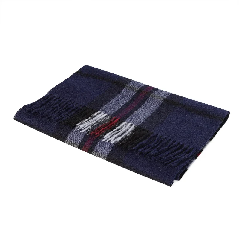 hos 100 lambswool scarf in thomson navy