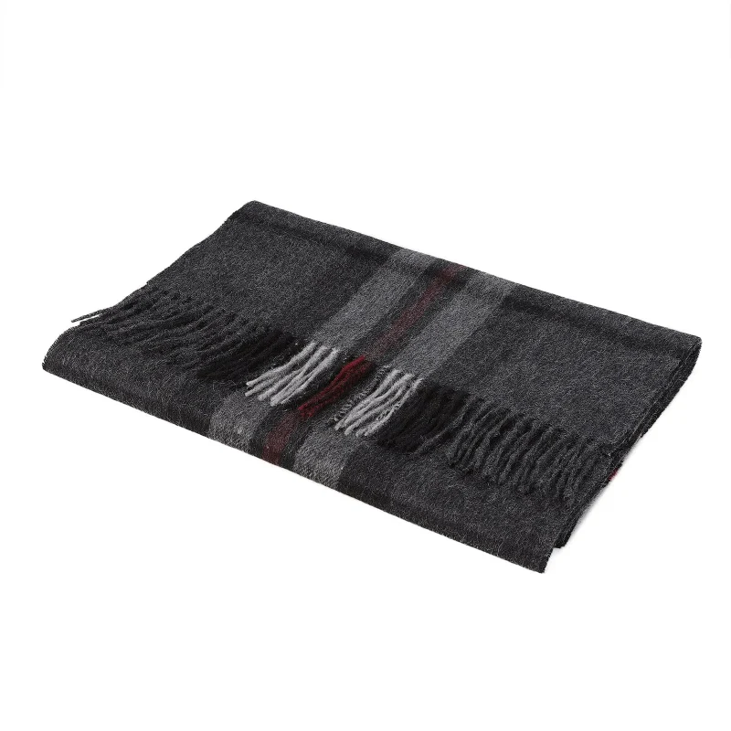 hos 100 lambswool wide scarf in charcoal