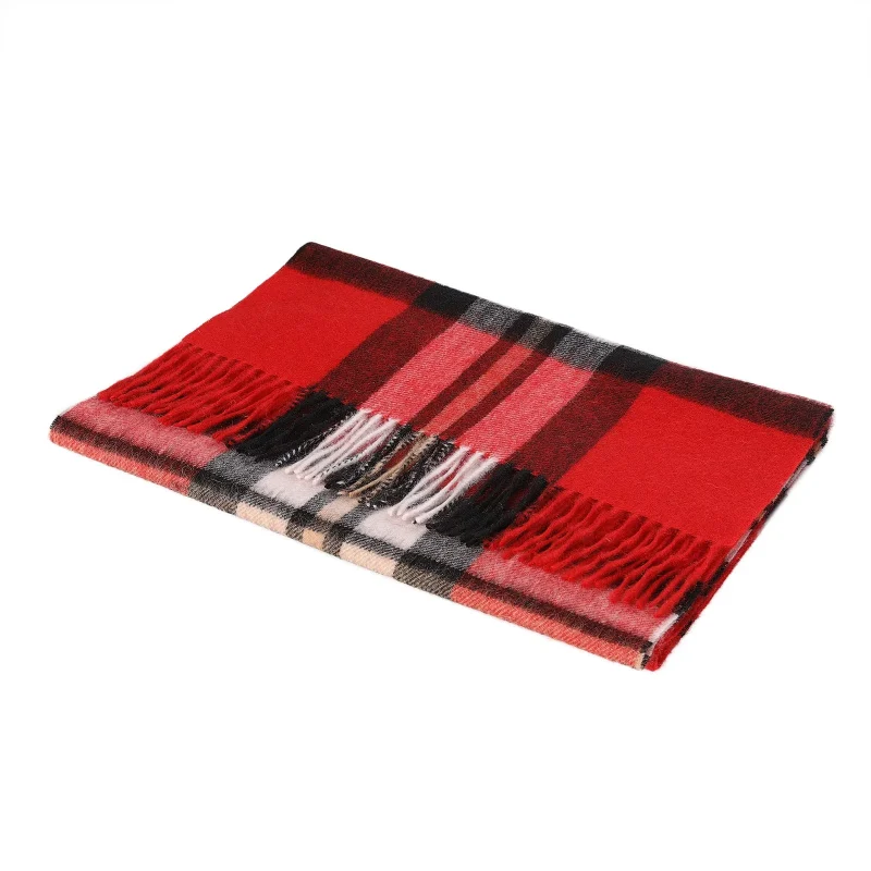 hos 100 lambswool wide scarf in thomson red