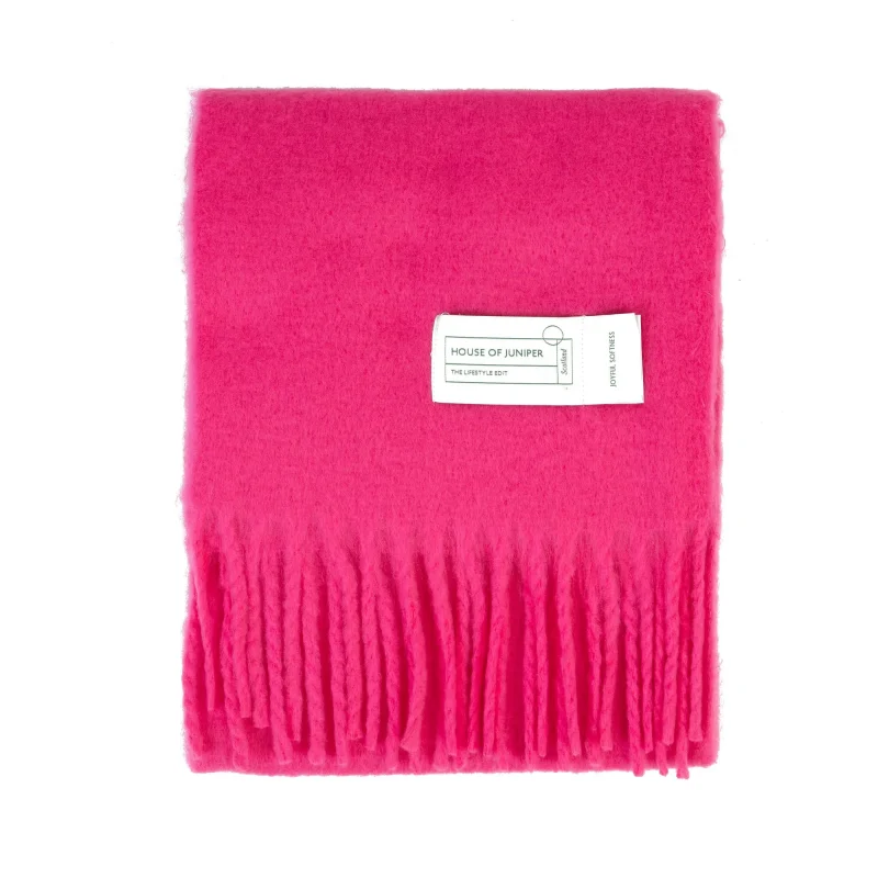 hot pink blanket scarf for warmth