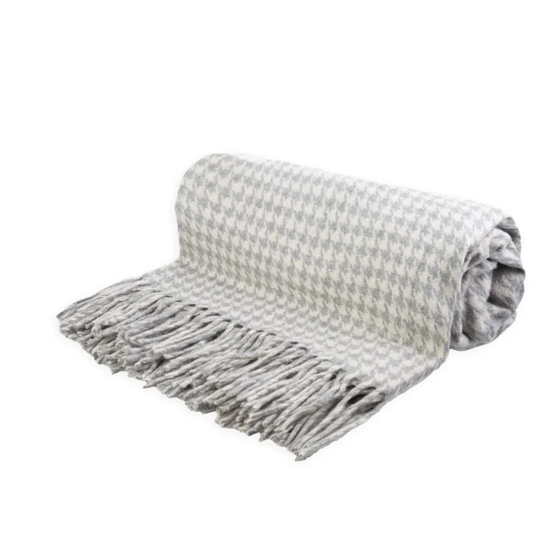 houndstooth cozy blanket natural light