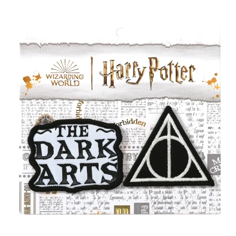 hp dark arts iron on badges 2 pack