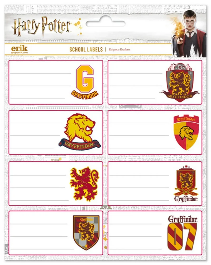 hp gryffindor self adhesive labels