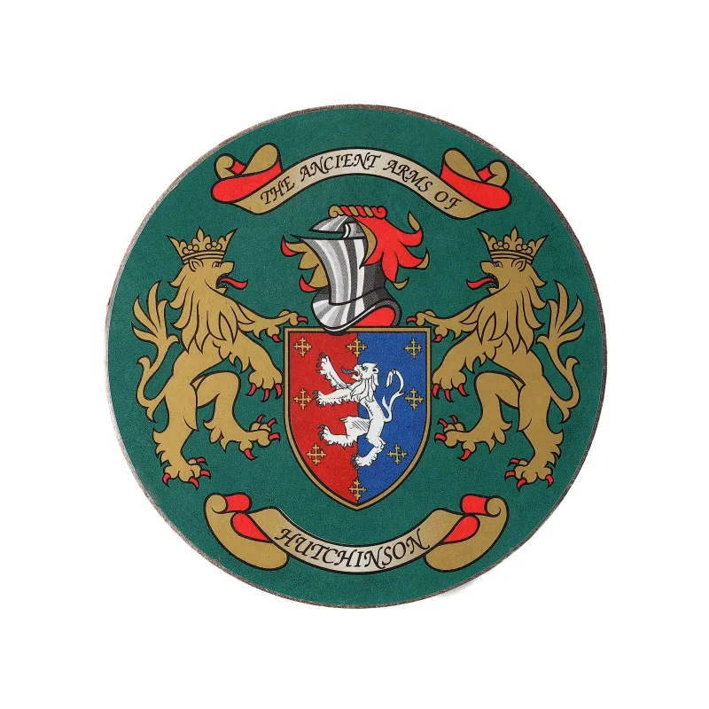 hutchison coat of arms wooden coasters