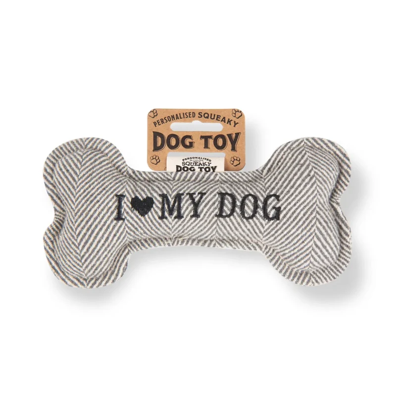 i love my dog squeaky bone toy